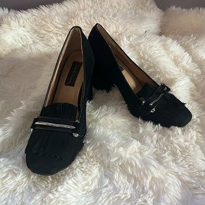 David Aaron Fringe Heeled Loafer - Size 10